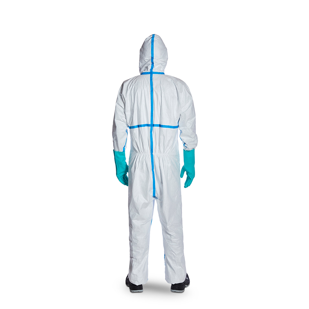 Tyvek® 600 Plus – Hlífðargalli með hettu og teipuðum saumun