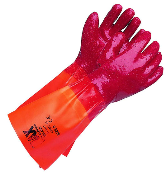 MAX glófinn 40cm – sterkir fiskihanskar með góðu gripi og PVC-vörn