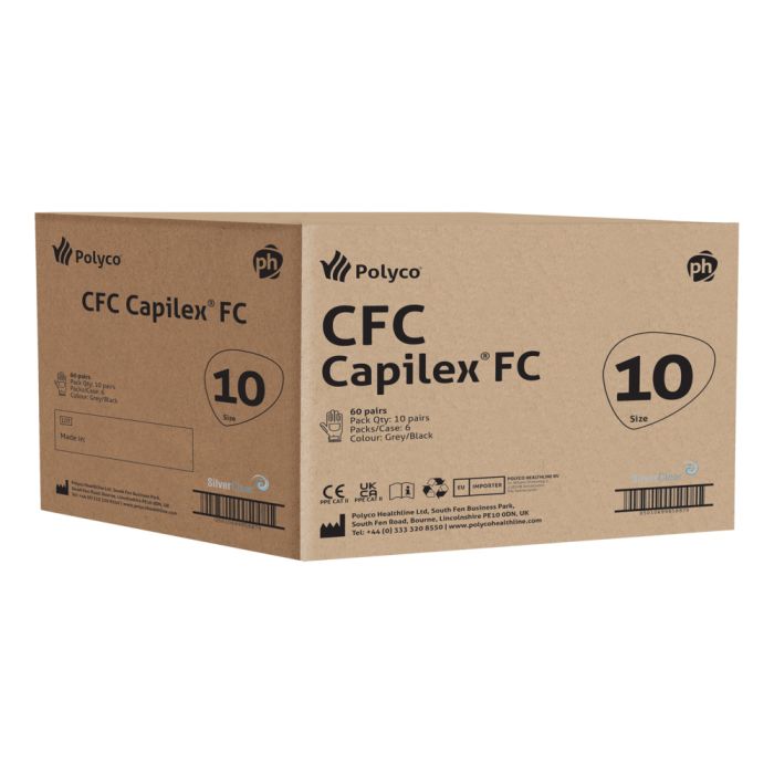 Polyco Capilex FC Margnota hanskar Svartir/Gráir x10