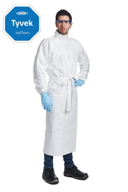 DuPont™ Tyvek® IsoClean® – Chemo Gown with Knit Cuffs (Non-Sterile) – GMP Grade C/D