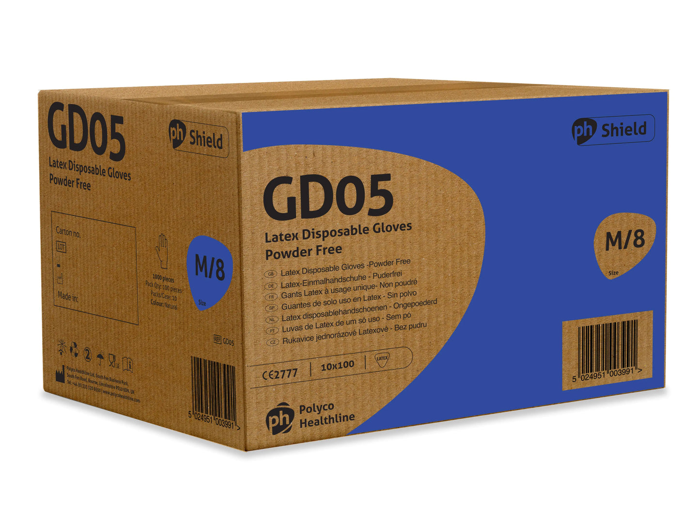 PH Shield Latex Einnota Hanskar – Púðurlausir – 100 stk