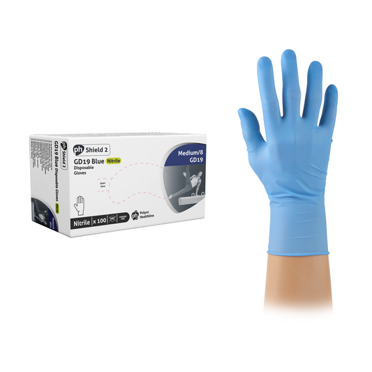 GD19 ph Shield Einnota Nítríl Hanskar Bláir (3.5g) 100stk