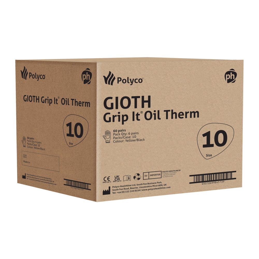 Polyco Grip it Oil Margnota hanskar - Therm x10 pör