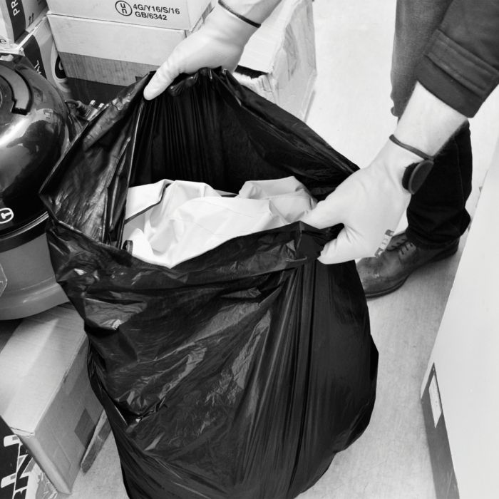 Svartir ruslapokar (70L), 73x85cm, 18my, flat