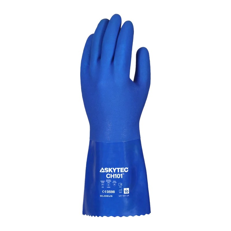 SKYTECH CH101 PVC hanskar – Olíuþolnir, efnavarðir