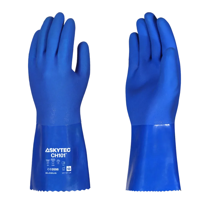 SKYTECH CH101 PVC hanskar – Olíuþolnir, efnavarðir