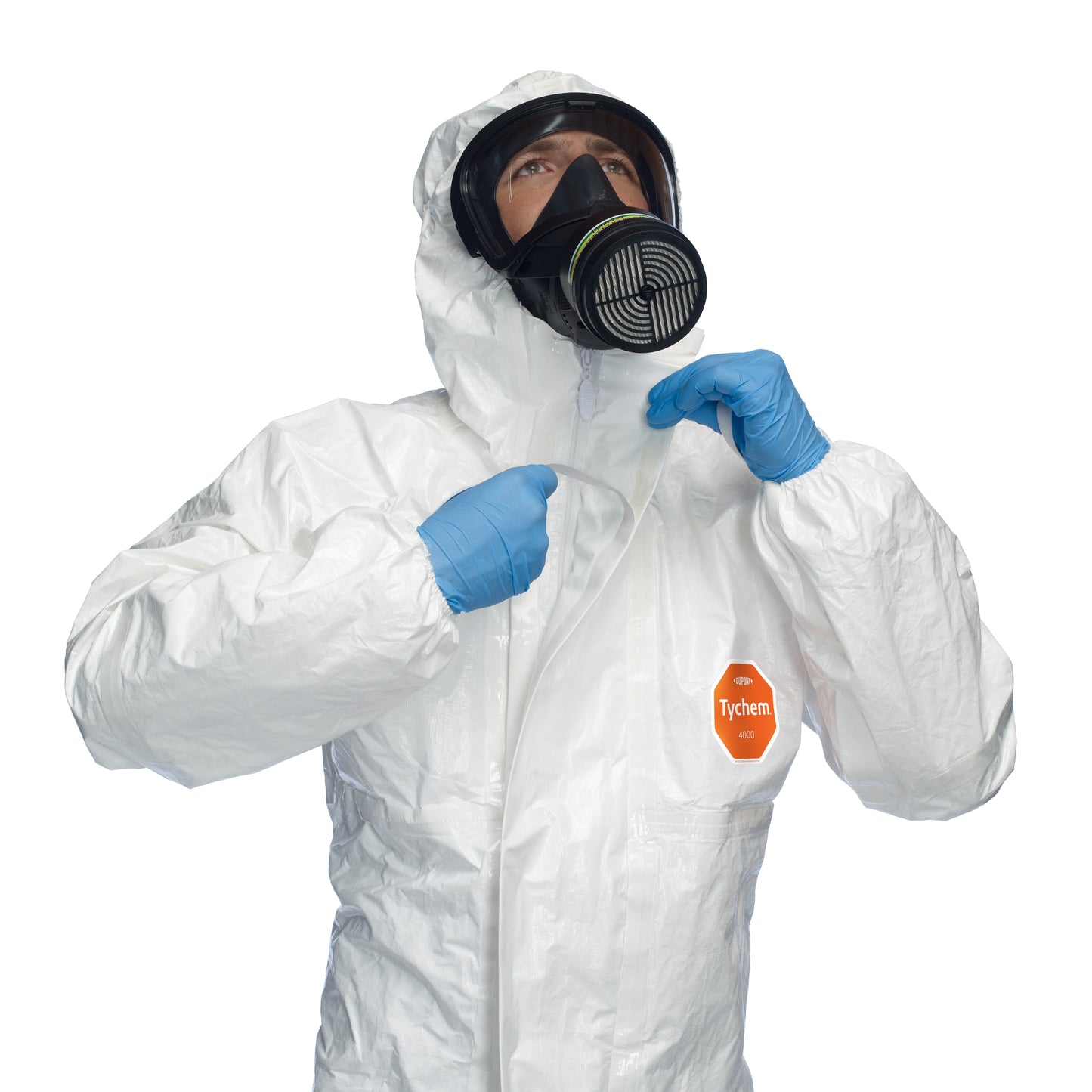 Tychem® 4000 S hlífðargalli með hettu & sokkum – Model SLCHZ5TWH16
