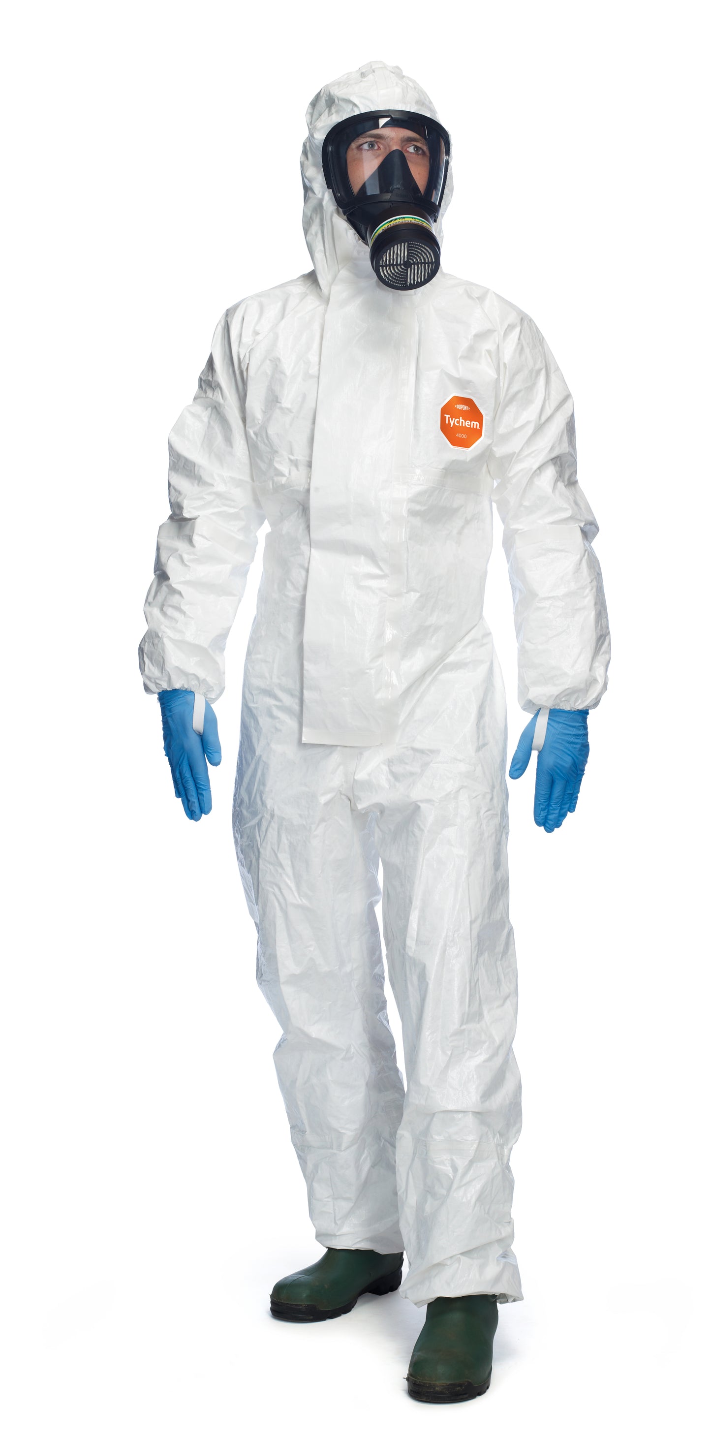 Tychem® 4000 S hlífðargalli með hettu & sokkum – Model SLCHZ5TWH16