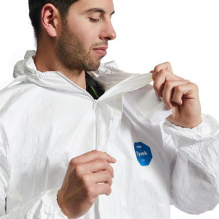 Tyvek® 500 HP – Hlífðargalli með hettu og aðgengi fyrir fallvarnarbelti