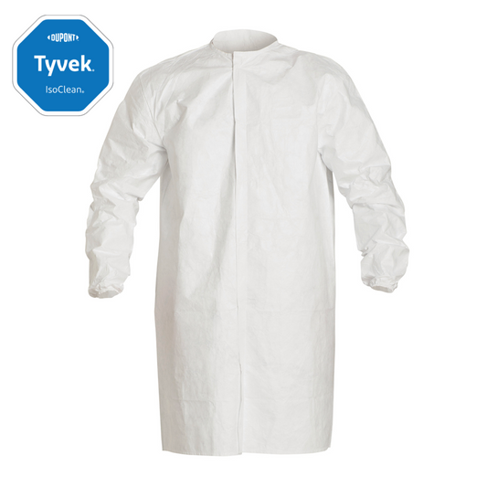 DuPont™ Tyvek® IsoClean® – Cleanroom Frock with Bound Neck – GMP Grade C/D