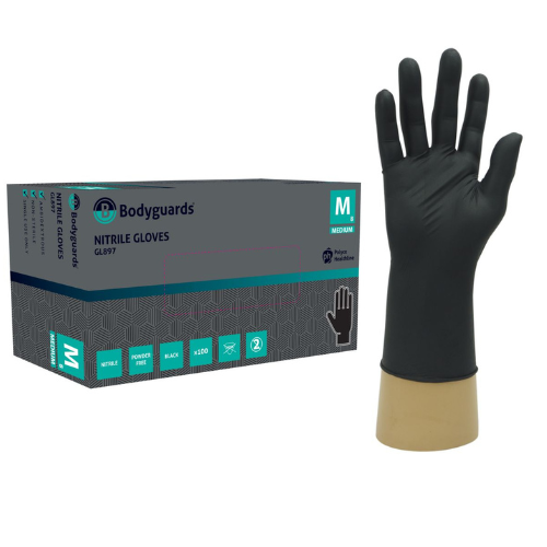 Einnota Nítríl Hanskar Svartir (4.0g) 100stk