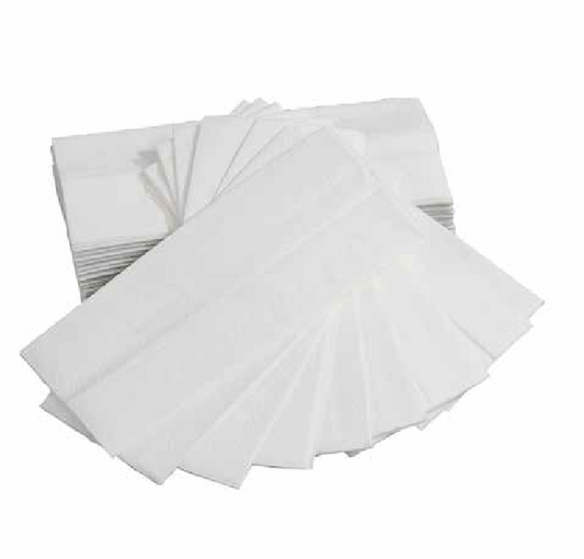 Miðaþurrkur 2 laga, C-fold, hvítar, 31 x 22cm