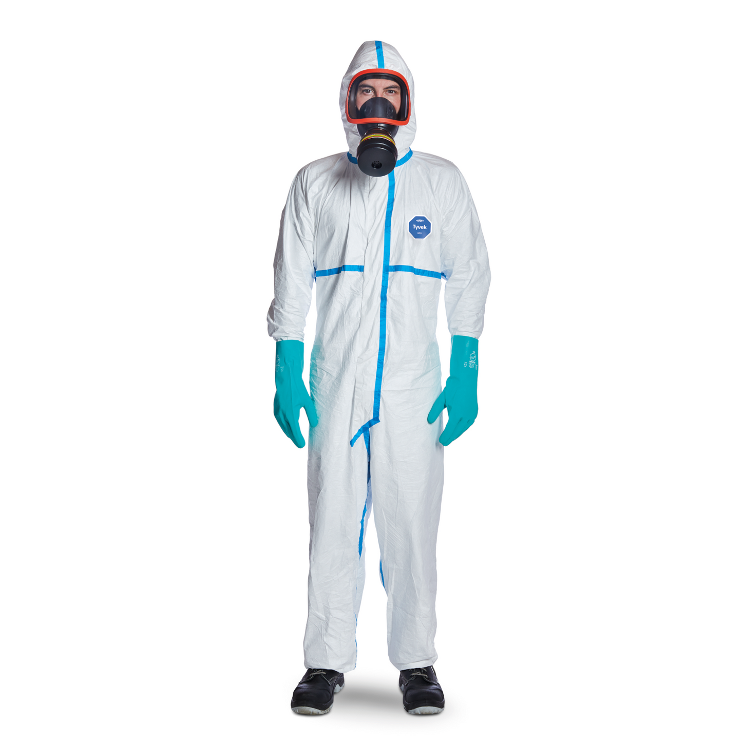 Tyvek® 600 Plus – Hlífðargalli með hettu og teipuðum saumun