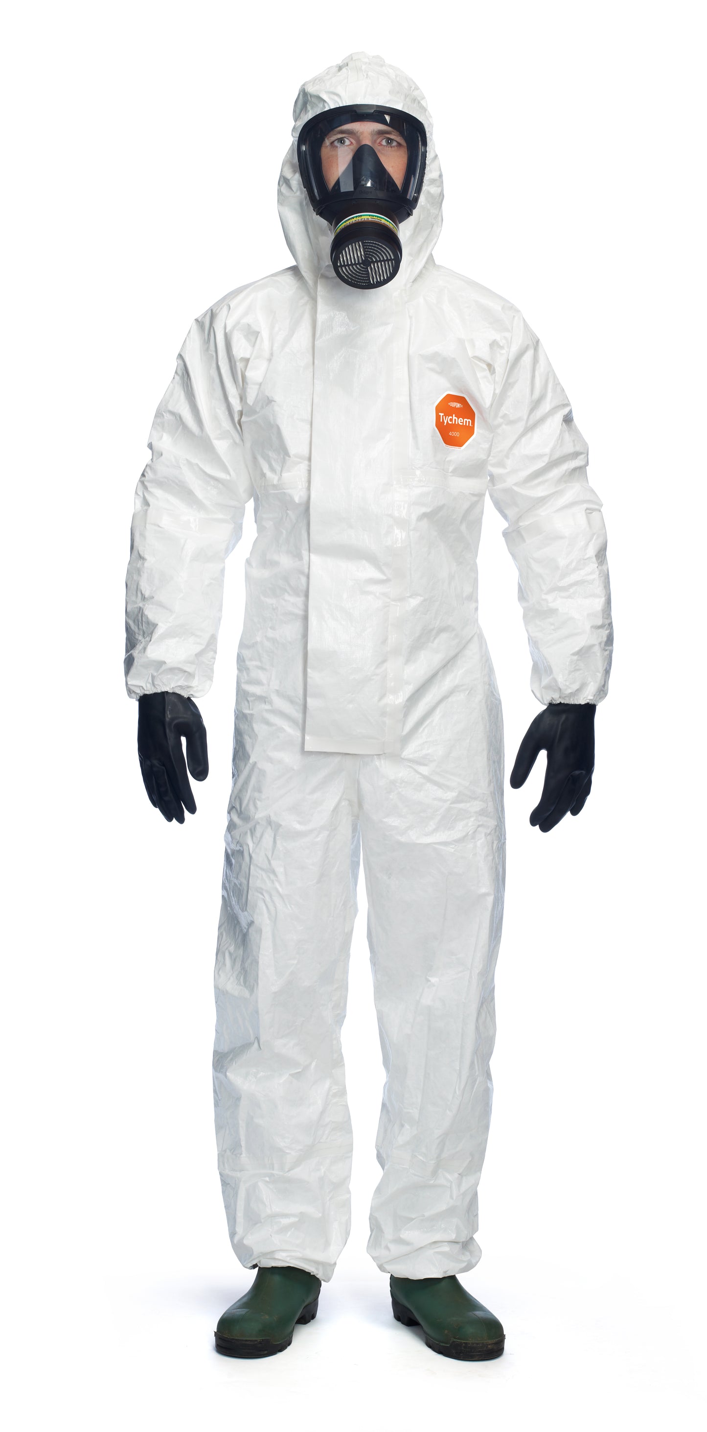 Tychem® 4000 S hlífðargalli með hettu & sokkum – Model SLCHZ5TWH16