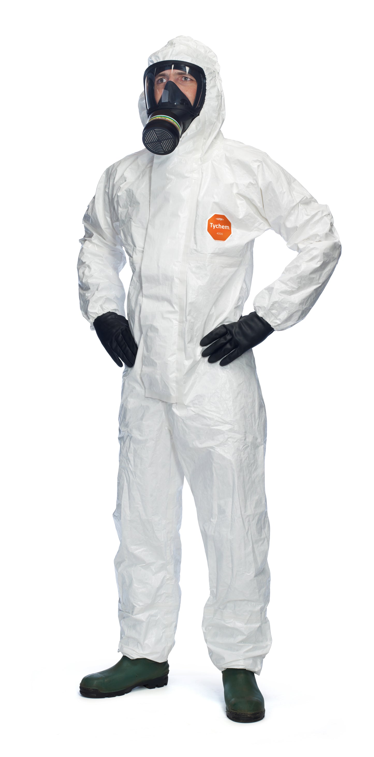 Tychem® 4000 S hlífðargalli með hettu & sokkum – Model SLCHZ5TWH16