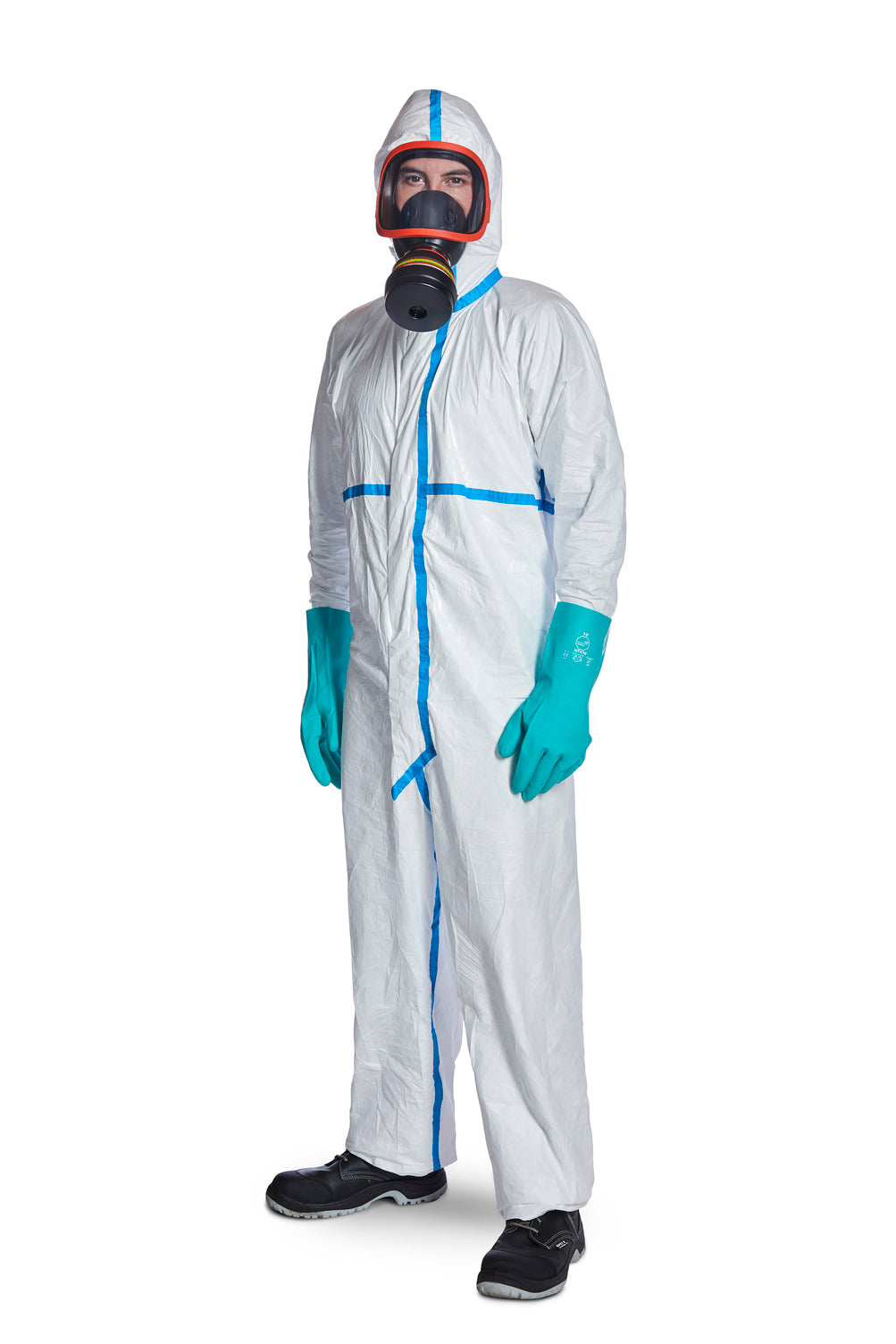 Tyvek® 600 Plus – Hlífðargalli með hettu og teipuðum saumun